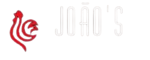 Logo coq rouge stylisé avec texte Jona's en lettres neon blanches