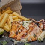 Calamar entier grillé, beurre à l'ail
